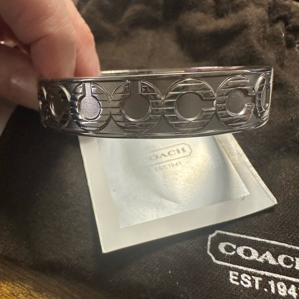 Coach Metallic Silver Bracelet